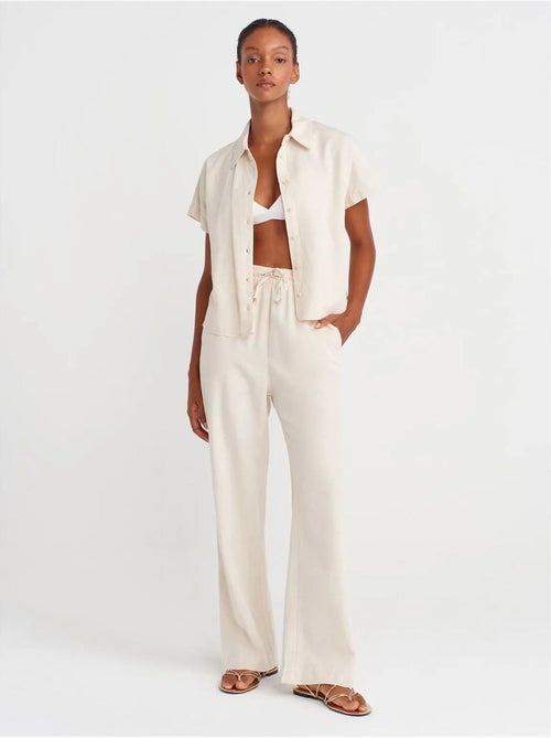 DILVIN Pantalon Large À Taille Coulissée - Kiabi DILVIN Pantalon Large À Taille Coulissée - Kiabi