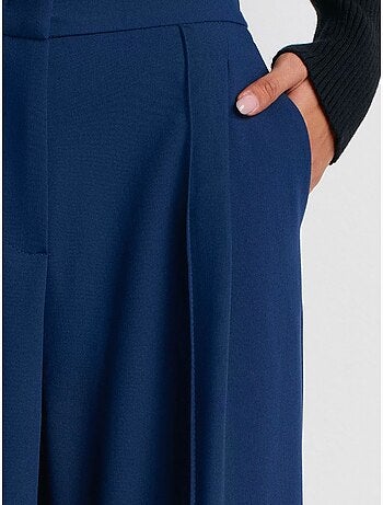 DILVIN Pantalon Large À Taille Haute Avec Plis