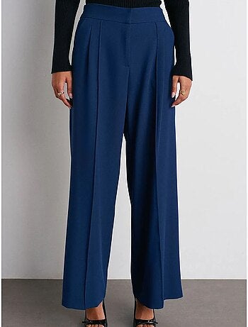 DILVIN Pantalon Large À Taille Haute Avec Plis
