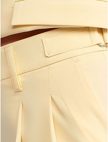 DILVIN Pantalon Large À Taille Haute Avec Plis