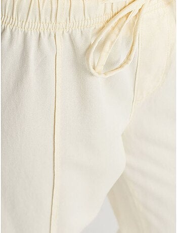 DILVIN Pantalon Large À Taille Haute Et Lien