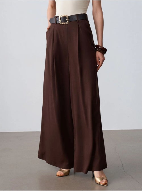 DILVIN Pantalon Large À Taille Haute Et Plis - Kiabi DILVIN Pantalon Large À Taille Haute Et Plis - Kiabi