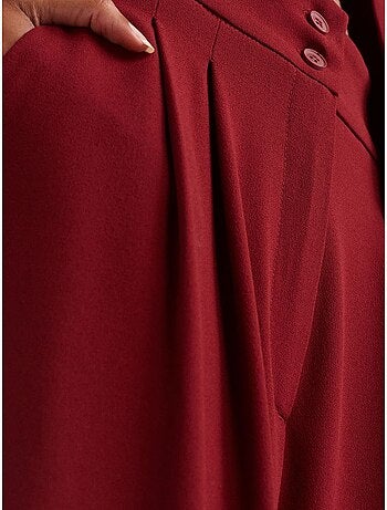 DILVIN Pantalon Large À Taille Haute Et Plis