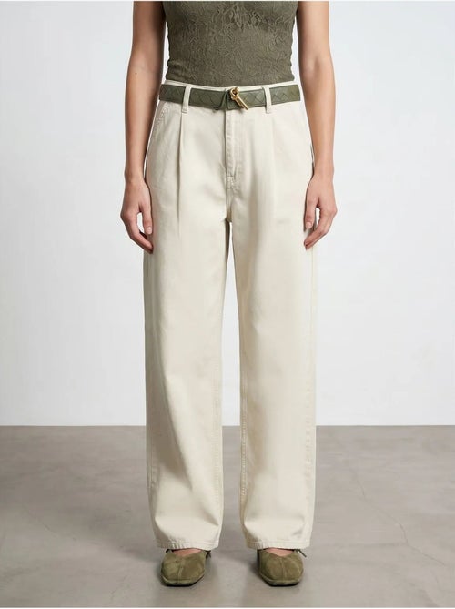 DILVIN Pantalon Large À Taille Mi-haute Et Plis - Kiabi DILVIN Pantalon Large À Taille Mi-haute Et Plis - Kiabi