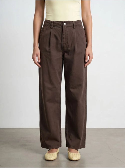 DILVIN Pantalon Large À Taille Mi-haute Et Plis - Kiabi DILVIN Pantalon Large À Taille Mi-haute Et Plis - Kiabi