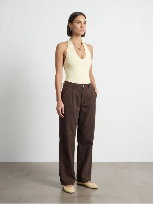 DILVIN Pantalon Large À Taille Mi-haute Et Plis - Kiabi DILVIN Pantalon Large À Taille Mi-haute Et Plis - Kiabi