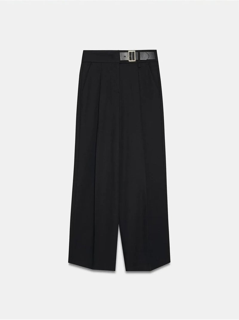 DILVIN Pantalon Large Avec Ceinture Noir - Kiabi