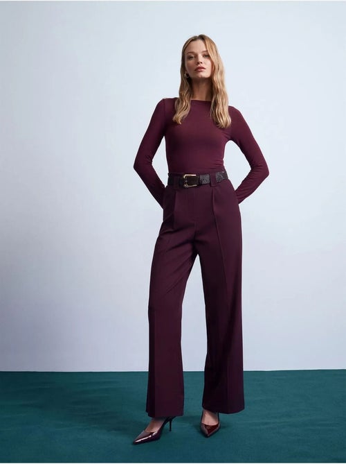 DILVIN Pantalon Large Avec Ceinture - Kiabi DILVIN Pantalon Large Avec Ceinture - Kiabi