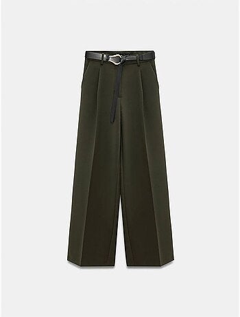 DILVIN Pantalon Large Avec Ceinture