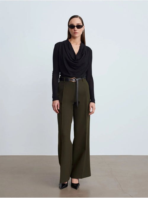 DILVIN Pantalon Large Avec Ceinture - Kiabi DILVIN Pantalon Large Avec Ceinture - Kiabi