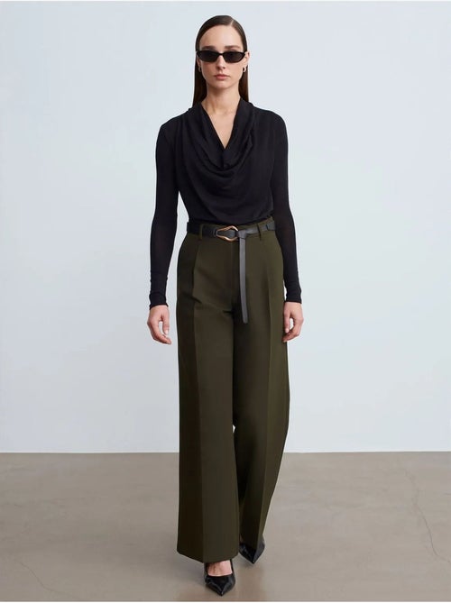 DILVIN Pantalon Large Avec Ceinture - Kiabi DILVIN Pantalon Large Avec Ceinture - Kiabi