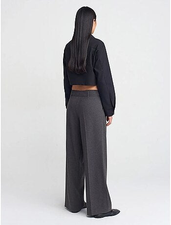 DILVIN Pantalon Large En Crêpe À Plis