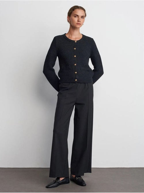 DILVIN Pantalon Large En Crêpe À Taille Coulissante - Kiabi DILVIN Pantalon Large En Crêpe À Taille Coulissante - Kiabi