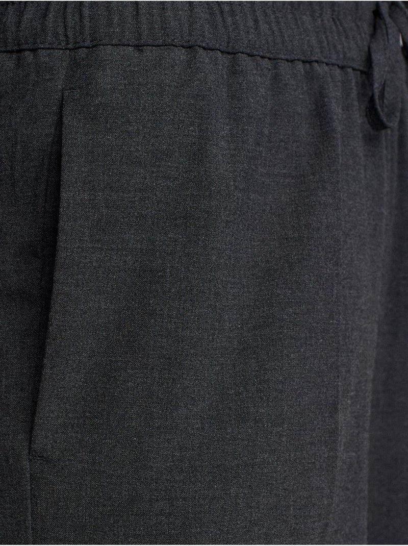 DILVIN Pantalon Large En Crêpe À Taille Coulissante Gris foncé - Kiabi