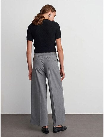 DILVIN Pantalon Large En Crêpe À Taille Coulissante