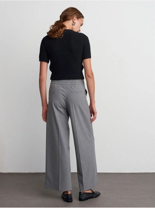 DILVIN Pantalon Large En Crêpe À Taille Coulissante - Kiabi DILVIN Pantalon Large En Crêpe À Taille Coulissante - Kiabi