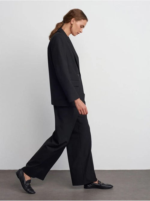 DILVIN Pantalon Large En Crêpe À Taille Coulissante - Kiabi DILVIN Pantalon Large En Crêpe À Taille Coulissante - Kiabi