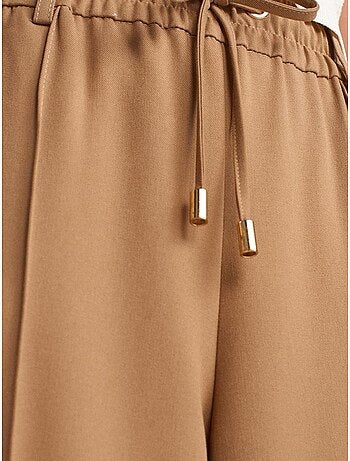 DILVIN Pantalon Large En Crêpe À Taille Coulissée