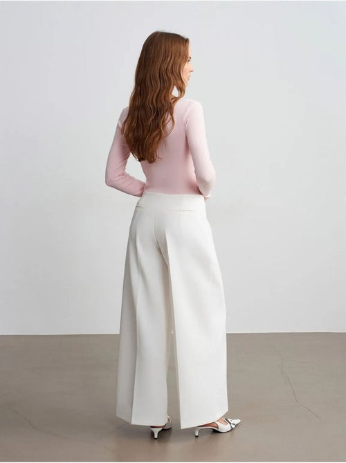 DILVIN Pantalon Large En Crêpe À Taille Haute - Kiabi