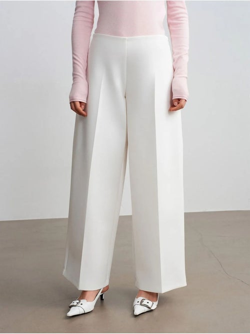 DILVIN Pantalon Large En Crêpe À Taille Haute - Kiabi