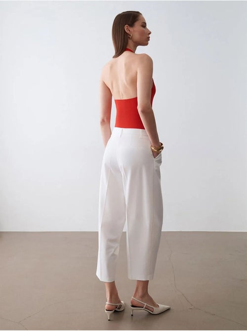 DILVIN Pantalon Large En Crêpe À Taille Haute - Kiabi
