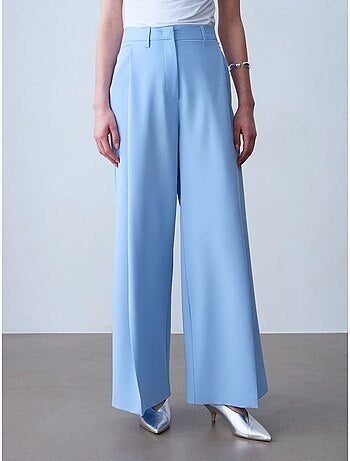 DILVIN Pantalon Large En Crêpe À Taille Haute