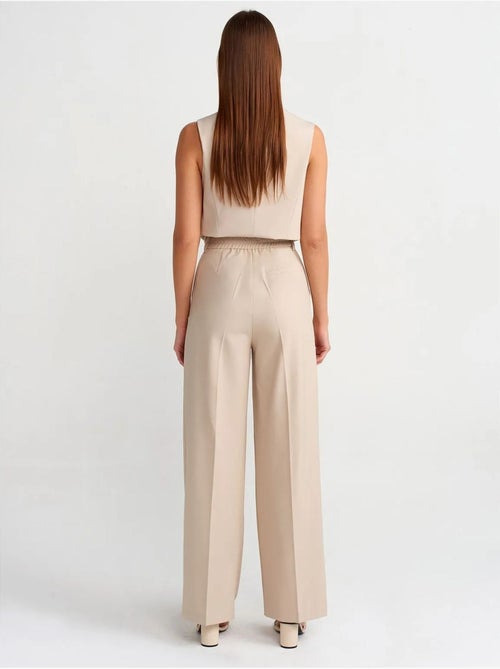 DILVIN Pantalon Large En Crêpe À Taille Haute Et Ceinture - Kiabi DILVIN Pantalon Large En Crêpe À Taille Haute Et Ceinture - Kiabi