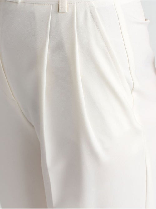 DILVIN Pantalon Large En Crêpe À Taille Haute Et Ceinture - Kiabi