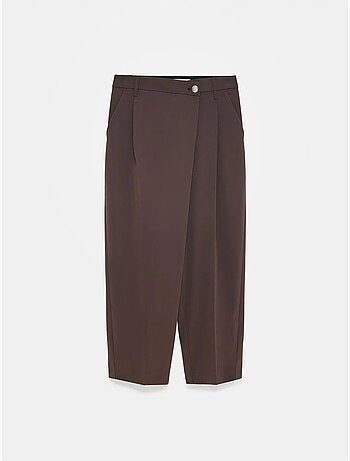 DILVIN Pantalon Large En Crêpe À Taille Haute