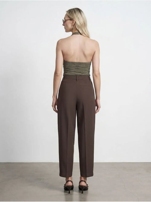 DILVIN Pantalon Large En Crêpe À Taille Haute - Kiabi