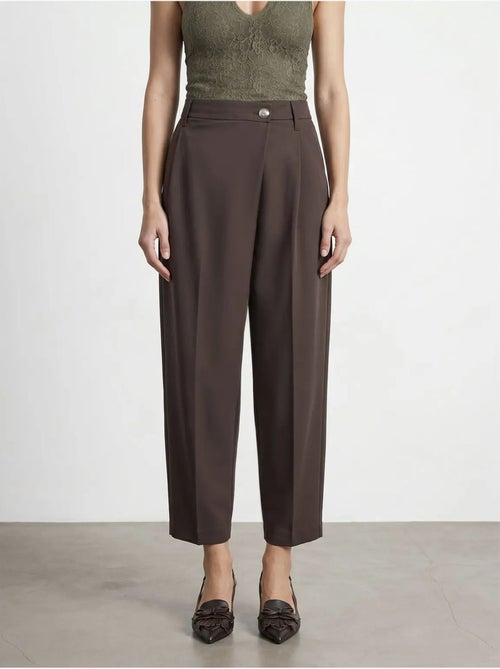 DILVIN Pantalon Large En Crêpe À Taille Haute - Kiabi