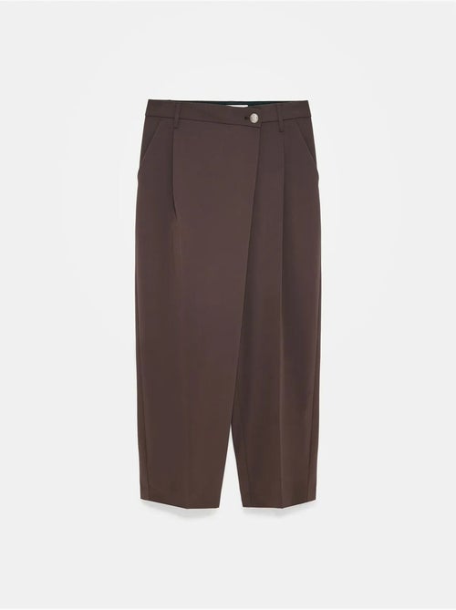 DILVIN Pantalon Large En Crêpe À Taille Haute - Kiabi