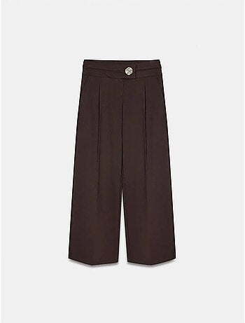 DILVIN Pantalon Large En Crêpe À Taille Haute