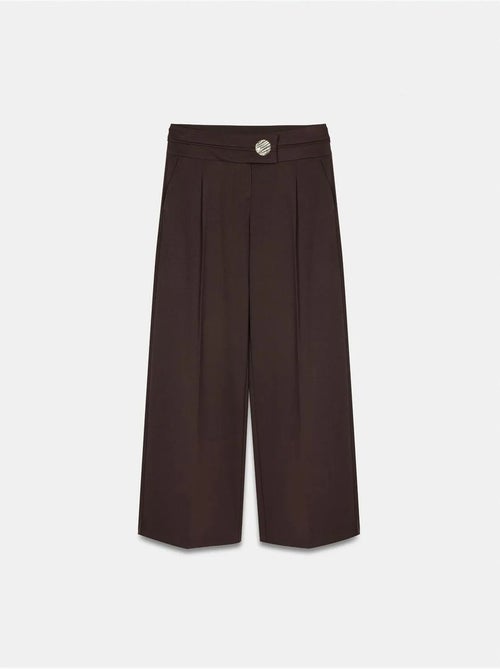DILVIN Pantalon Large En Crêpe À Taille Haute - Kiabi DILVIN Pantalon Large En Crêpe À Taille Haute - Kiabi