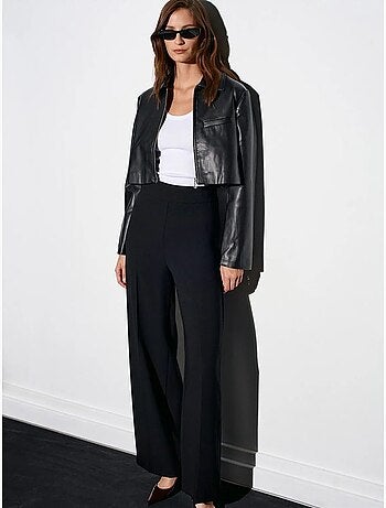 DILVIN Pantalon Large En Crêpe À Taille Haute