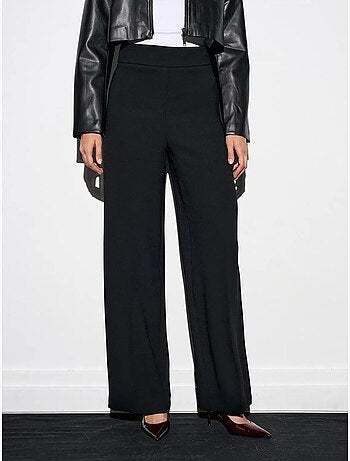 DILVIN Pantalon Large En Crêpe À Taille Haute