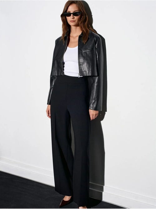 DILVIN Pantalon Large En Crêpe À Taille Haute - Kiabi DILVIN Pantalon Large En Crêpe À Taille Haute - Kiabi