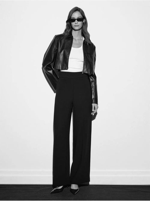 DILVIN Pantalon Large En Crêpe À Taille Haute - Kiabi DILVIN Pantalon Large En Crêpe À Taille Haute - Kiabi