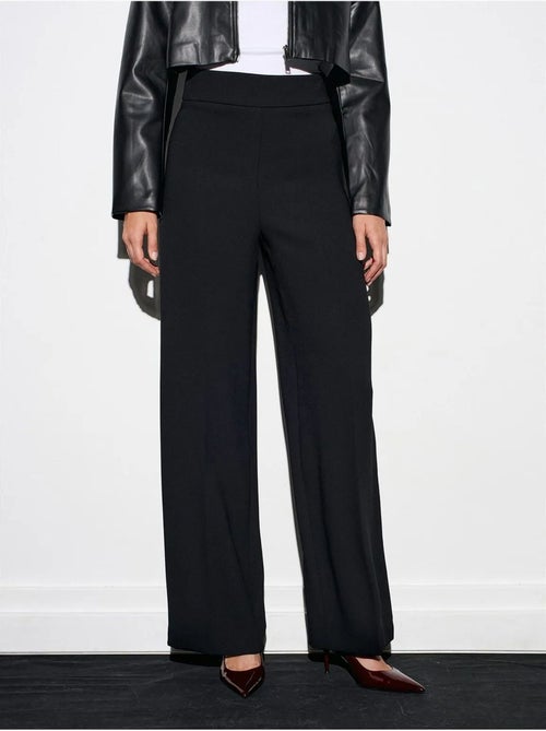 DILVIN Pantalon Large En Crêpe À Taille Haute - Kiabi DILVIN Pantalon Large En Crêpe À Taille Haute - Kiabi