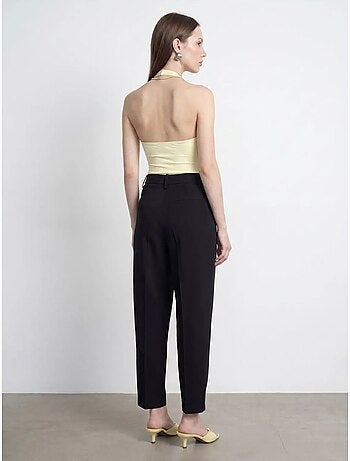 DILVIN Pantalon Large En Crêpe À Taille Haute
