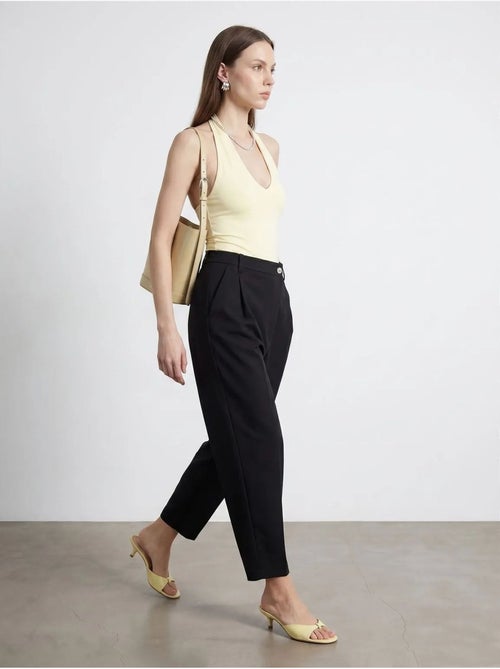 DILVIN Pantalon Large En Crêpe À Taille Haute - Kiabi