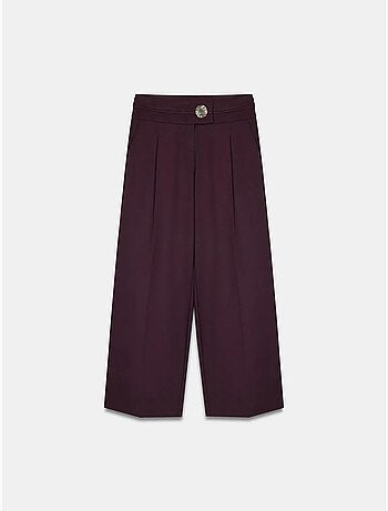 DILVIN Pantalon Large En Crêpe À Taille Haute