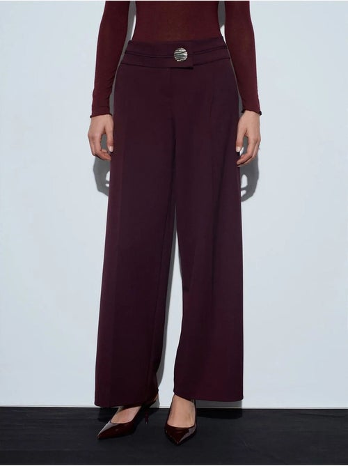 DILVIN Pantalon Large En Crêpe À Taille Haute - Kiabi DILVIN Pantalon Large En Crêpe À Taille Haute - Kiabi
