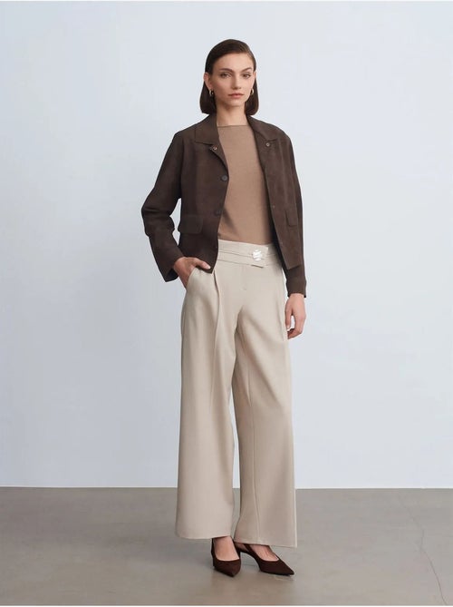 DILVIN Pantalon Large En Crêpe À Taille Haute - Kiabi DILVIN Pantalon Large En Crêpe À Taille Haute - Kiabi