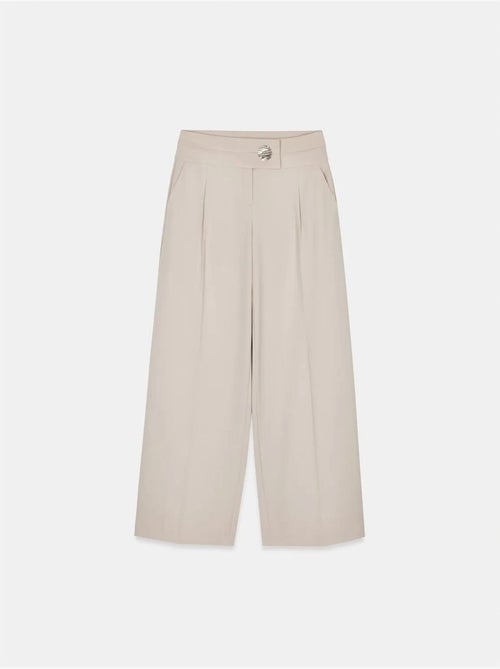 DILVIN Pantalon Large En Crêpe À Taille Haute - Kiabi DILVIN Pantalon Large En Crêpe À Taille Haute - Kiabi