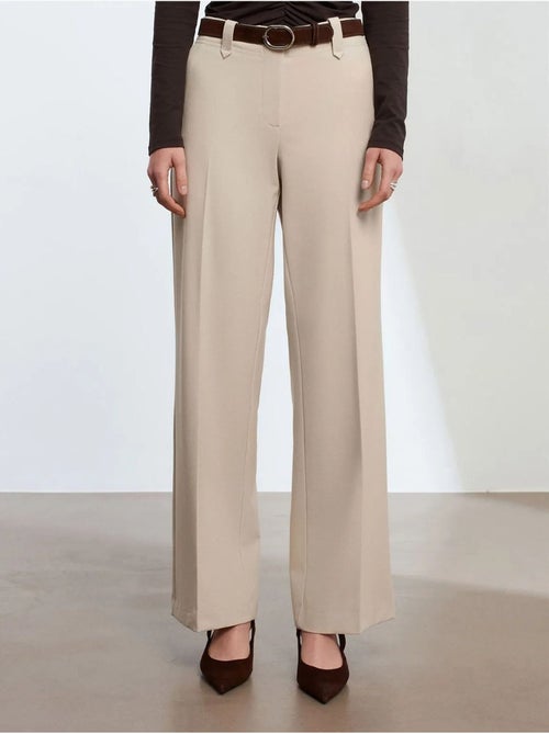 DILVIN Pantalon Large En Crêpe À Taille Mi-haute - Kiabi