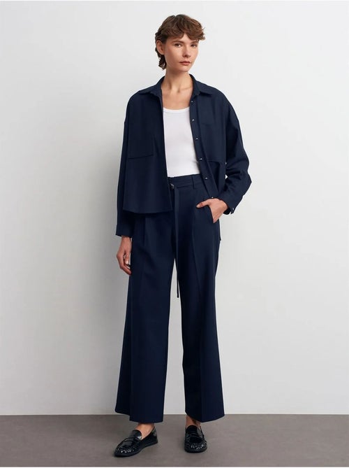 DILVIN Pantalon Large En Crêpe Avec Ceinture - Kiabi DILVIN Pantalon Large En Crêpe Avec Ceinture - Kiabi