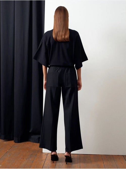 DILVIN Pantalon Large En Crêpe Avec Ceinture - Kiabi