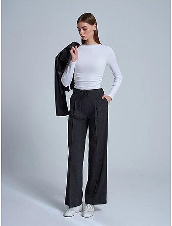 DILVIN Pantalon Large En Crêpe Avec Cordon
