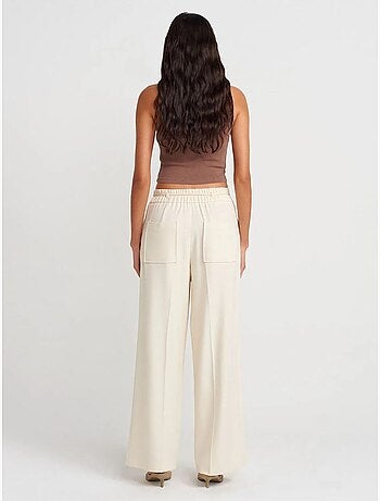 DILVIN Pantalon Large En Crêpe Avec Taille À Cordon